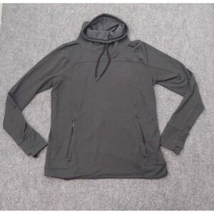 UNDER ARMOUR Funnel Neck Sweatshirt Women XL Dark Gray Pockets Pullover Athletic